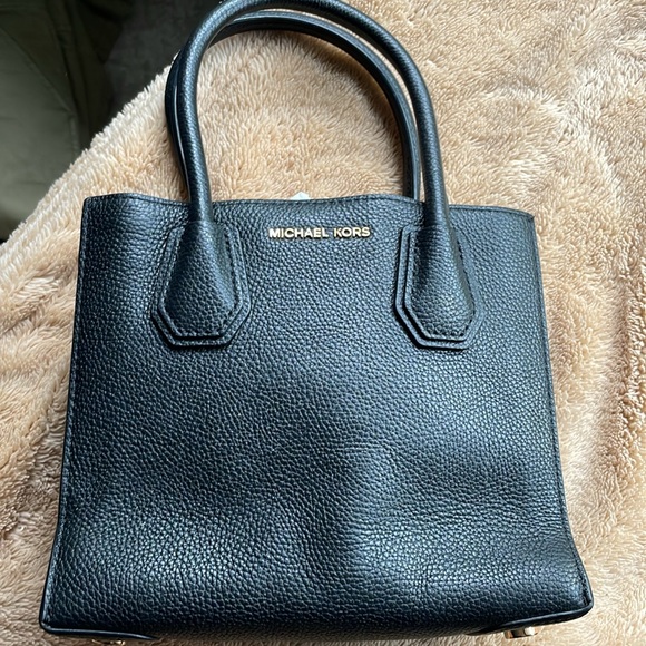 Michael Kors small black canvas coated tote bag. - Picture 6 of 8